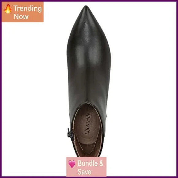Women's Faux Leather Ankle Boots with Kitten Heel, Side Zipper